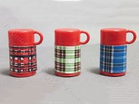 (image for) Miniature Plaid Thermos for Dollhouses