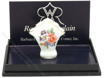 (image for) Miniature Dresdner Rose Pattern Fan Vase
