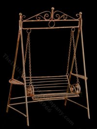 (image for) Miniature Rusted Garden Swing for Dollhouses