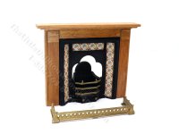 (image for) Miniature Decorated Fireplace Fender for Dollhouses - Gold