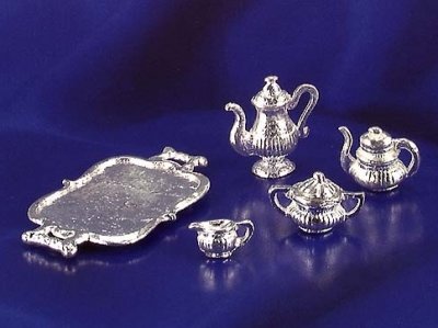 (image for) Dollhouse Scale Model Silver Tea Service
