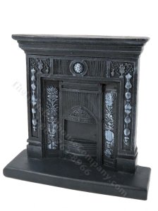 (image for) Miniature Black Fireplace for Dollhouses