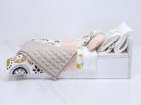 (image for) Miniature Yellow and Peach Floral Bedding for Dollhouses
