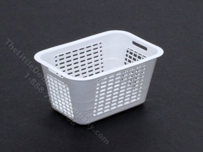 (image for) Miniature White Laundry Basket for Dollhouses
