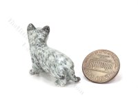 (image for) Miniature Standing Grey Tabby Cat Figurine for Dollhouses