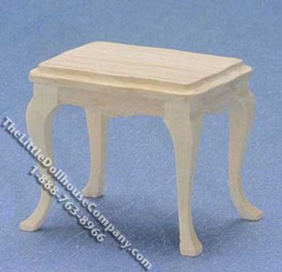 (image for) Miniature Unfinished Wooden Sidetable for Dollhouses