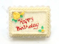 (image for) Miniature Yellow Birthday Cake for Dollhouses