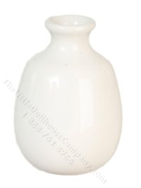 (image for) Miniature Bulbous White Vase for Dollhouses