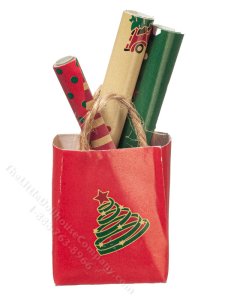 (image for) Miniature Wrapping Paper Shopping Bag for Dollhouses