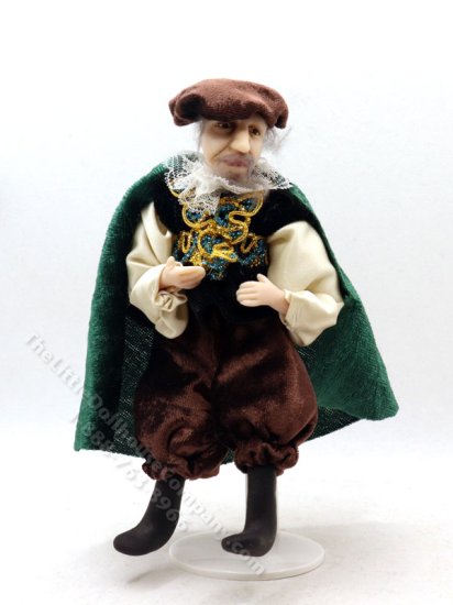 (image for) Miniature Handcrafted Vintage Tudor Man in Velvet by Detta's Darling Dolls