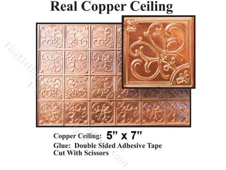 (image for) 1/2" Miniature Copper Ceiling For Dollhouses