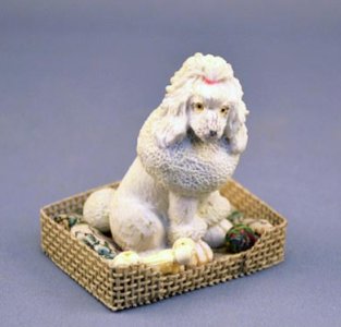 (image for) Dollhouse Scale Model Dog in Basket