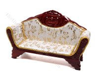 (image for) Miniature Mahogany Victorian Sofa for Dollhouses