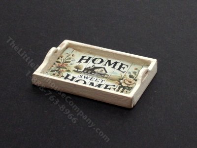(image for) Miniature Wooden Tray for Dollhouses - Home Sweet Home
