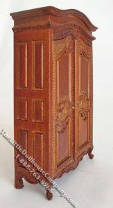 (image for) Miniature Provencal Louis XV Walnut Armoire for Dollhouses