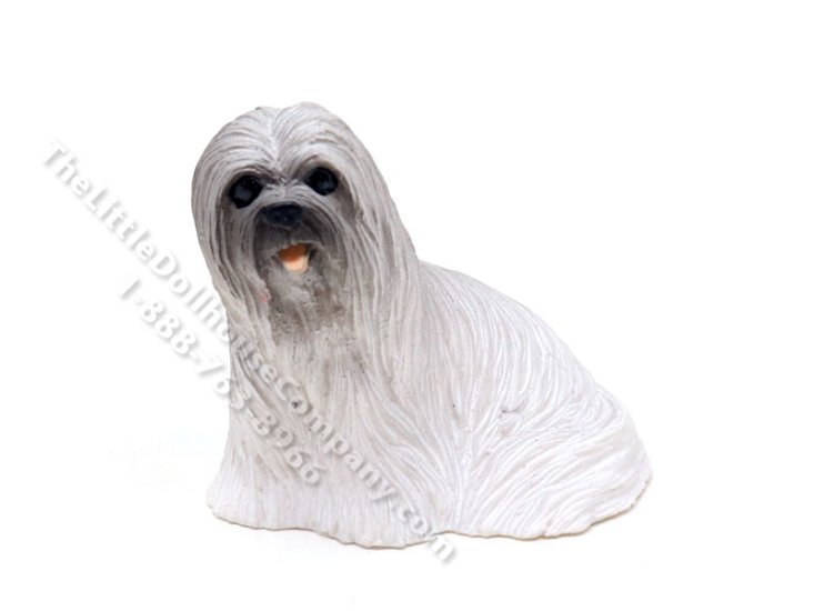 (image for) Miniature Grey Lhasa Apso for Dollhouses