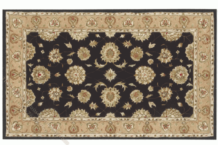 (image for) Miniature Medium Scale Black and Gold Aubusson Rug