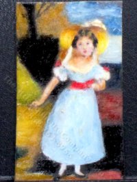 (image for) Miniature Portrait of a Curious Girl Painting by Larry Morganti