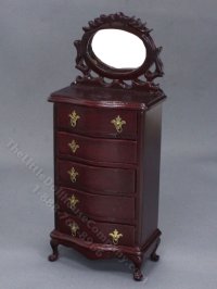 (image for) As-Is Miniature Tall Vanity Commode for Dollhouses - Mahogany