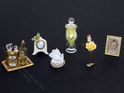 (image for) Miniature Vanity Accessories for Dollhouses - Yellow