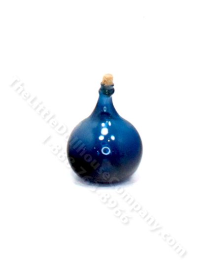 (image for) Miniature Corked Transparent Blue Vase for Dollhouses