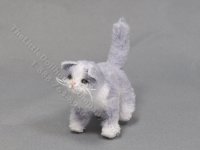 (image for) Miniature Long Haired Cat by Marie W. Evans - Light Grey/White