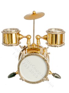 (image for) Miniature Small 4 Piece Drum Set for Dollhouses