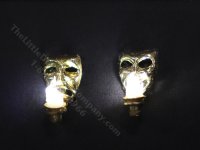 (image for) 1:48 Scale Miniature 3V Pair of Tragedy & Comedy Sconces for Dollhouses