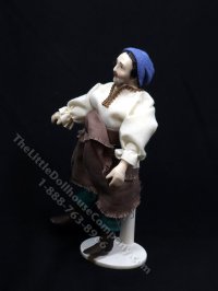 (image for) Miniature Handcrafted Vintage Medieval Man in Blue Hat