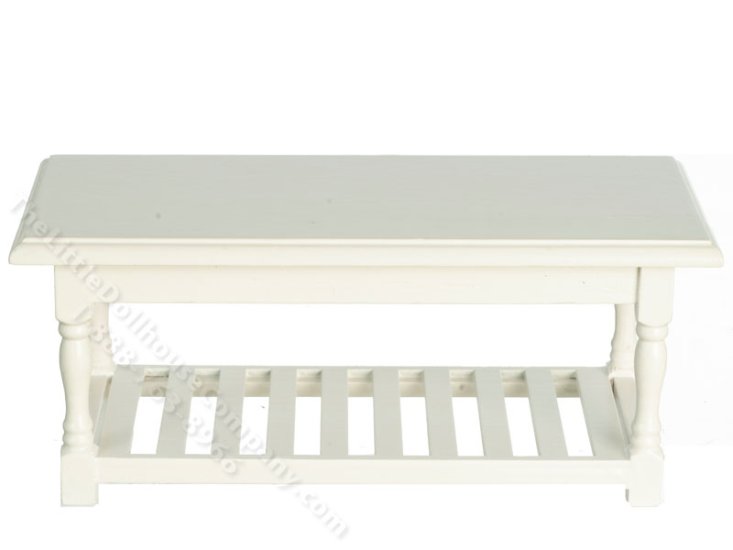 (image for) Miniature White Wooden Table for Dollhouses