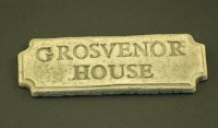 (image for) Dollhouse Miniature Stone Plaque - "Grosvenor House"