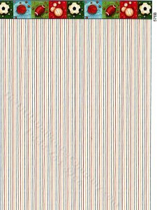 (image for) Stripe Pattern w/ Sport Border Wallpaper for Dollhouses
