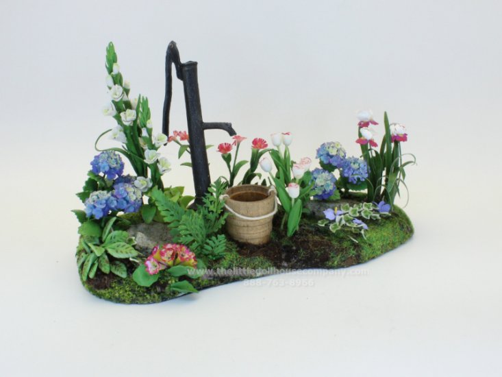 (image for) Miniature Garden Scene with Water Pump and Bucket