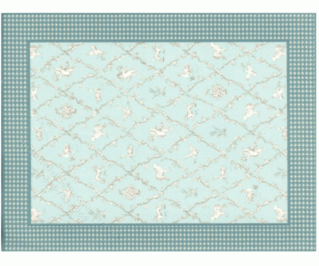 (image for) Miniature Small Scale Blue Trellis Rug