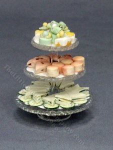 (image for) Miniature Tiered Tea Tray for Dollhouses