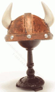 (image for) Miniature Horned Viking Helmet Bronze by Judith Blondell