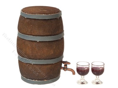 (image for) Miniature Wine Barrel for Dollhouses