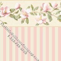 (image for) Magnolia Pink Stripe Pattern Miniature Wallpaper for Dollhouses