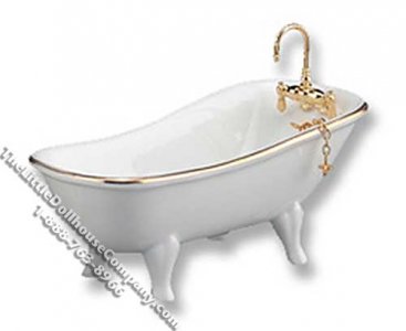 (image for) Miniature Classic White Bathtub for Dollhouses