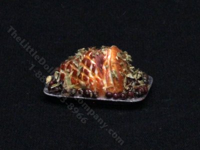 (image for) Miniature Spiral Ham with Fruit for Dollhouses