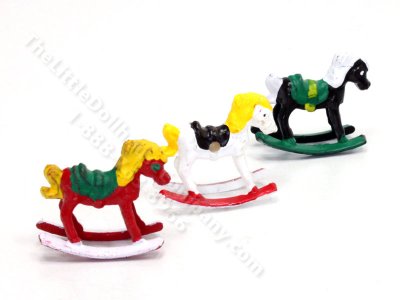 (image for) Miniature Plastic Toy Rocking Horse for Dollhouses (1pc)
