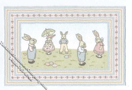 (image for) Dollhouse Scale Model Bunny Parade Rug