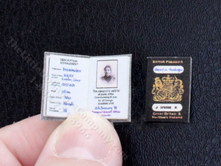 (image for) Miniature Lady's Passport for Dollhouses