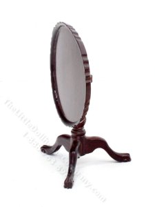 (image for) Miniature Mahogany Tilt-Top Table for Dollhouses