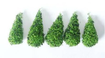 (image for) Miniature 1/2 Inch Coniferous Pine Trees for Dollhouses 5/pkg