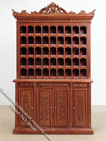 (image for) Dollhouse Scale Model New Walnut Mail Sorter