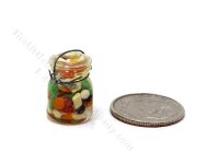 (image for) Miniature Glass Jar of Vegetables or Sweets for Dollhouses