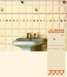 (image for) Dollhouse Scale Model Mediterranean Wall Tiles