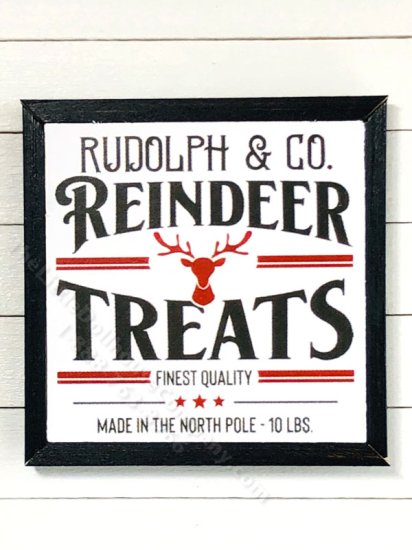 (image for) Miniature Square Framed 'Reindeer Treats' Board Print