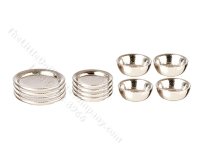 (image for) Miniature Silver Enamelware 12 Piece Dish Set